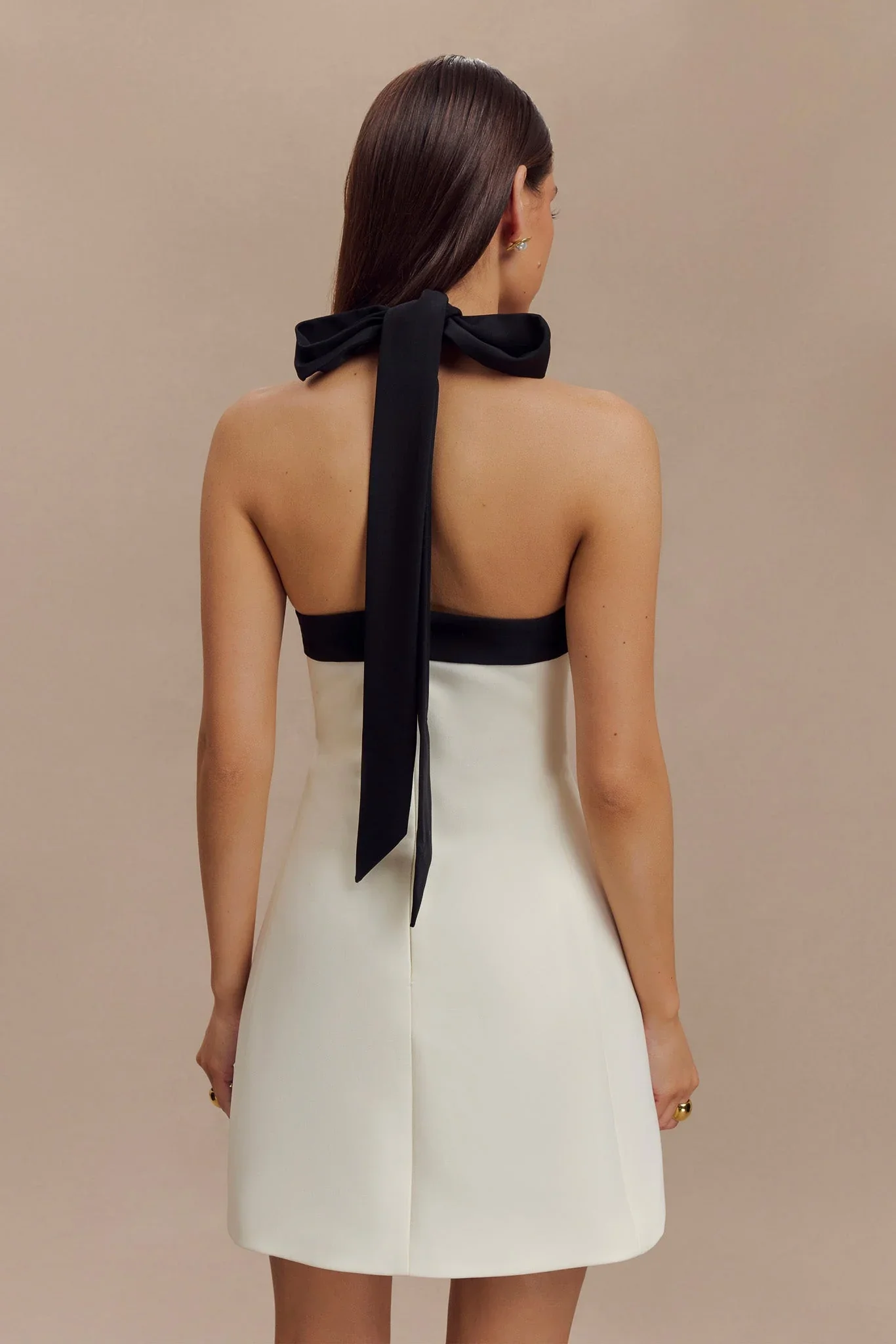 Cara Contrast Suiting Mini Dress - Black/White - luluinthesky