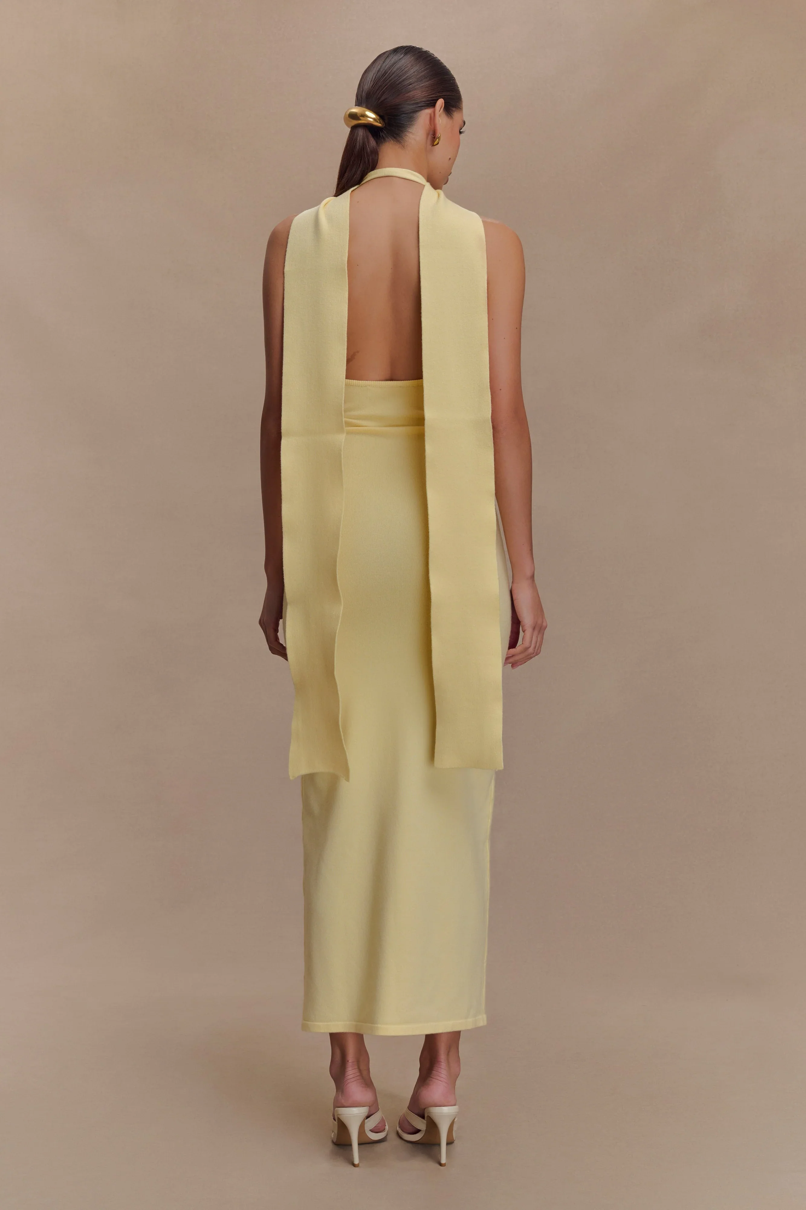 Wynn Floral Knit Midi Dress - Lemon - luluinthesky