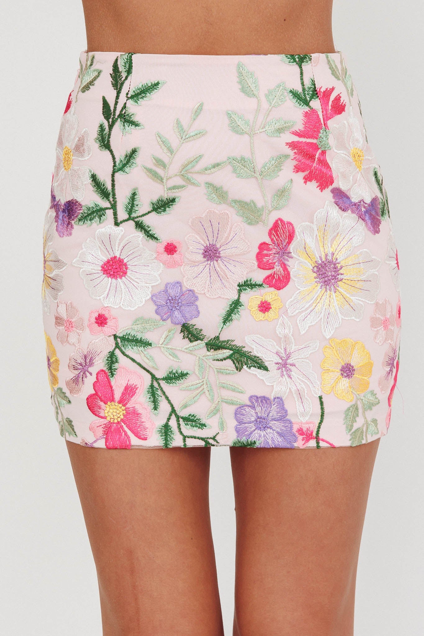 High Street Jacquard Mini Skirt Floral Multi - luluinthesky