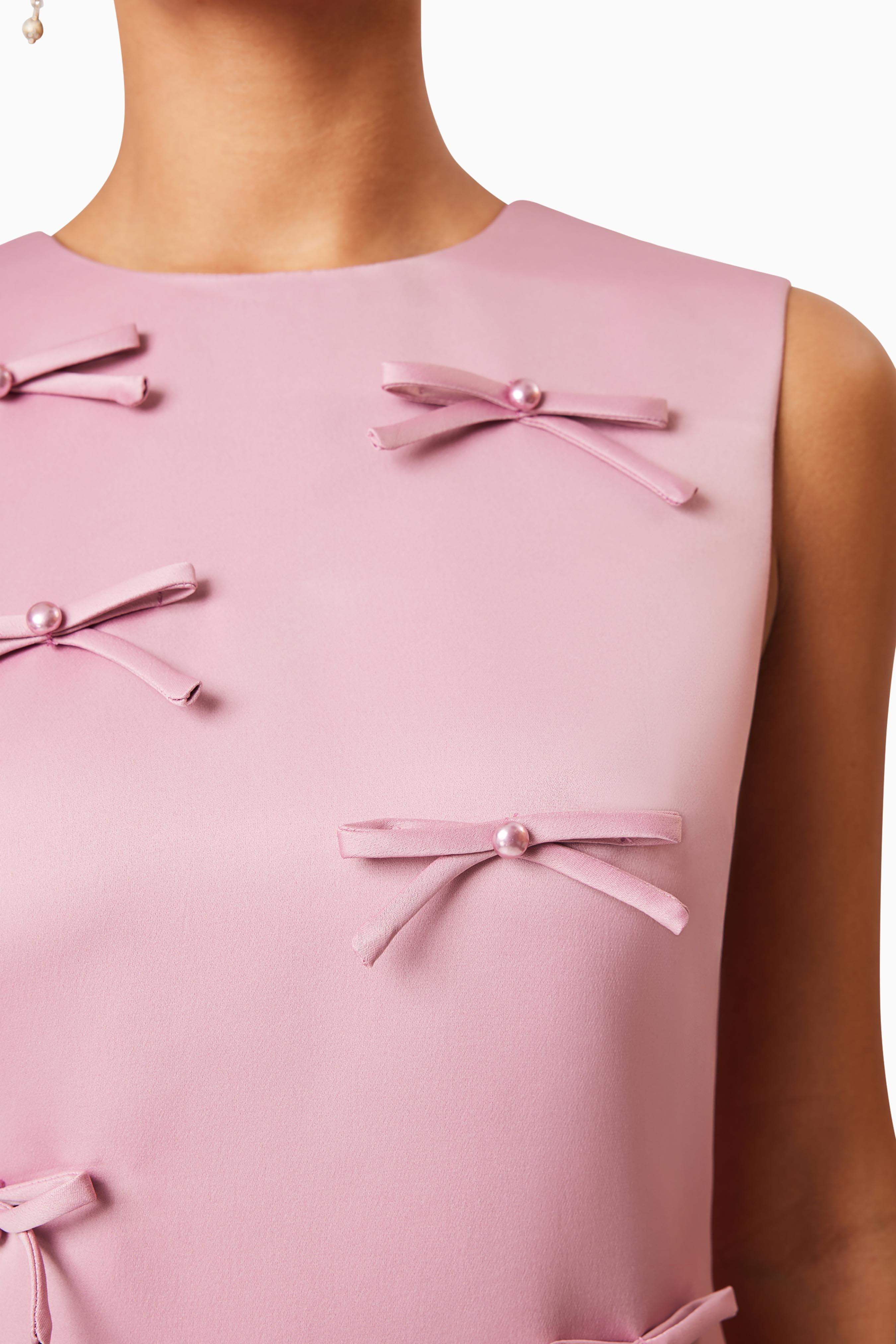 Rose Bow Shift Dress in Pink - luluinthesky