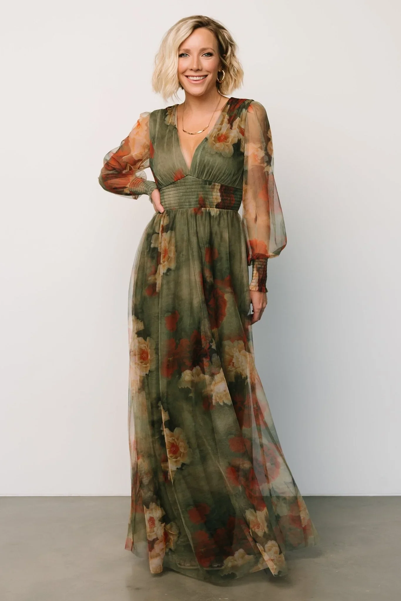 Layla Tulle Maxi Dress | Olive + Rust - luluinthesky