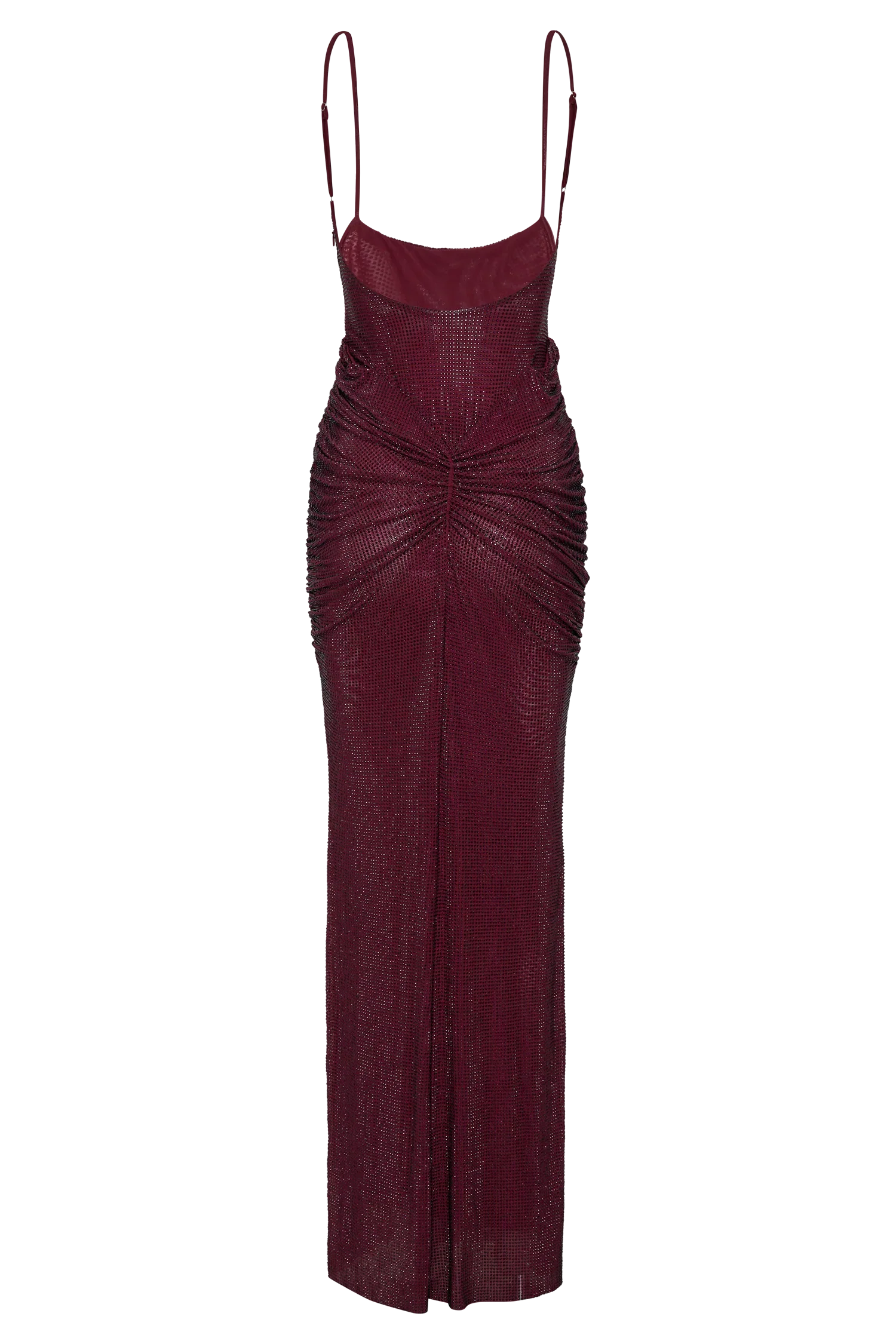 Roisin Diamante Satin Maxi Dress - Mahogany - luluinthesky