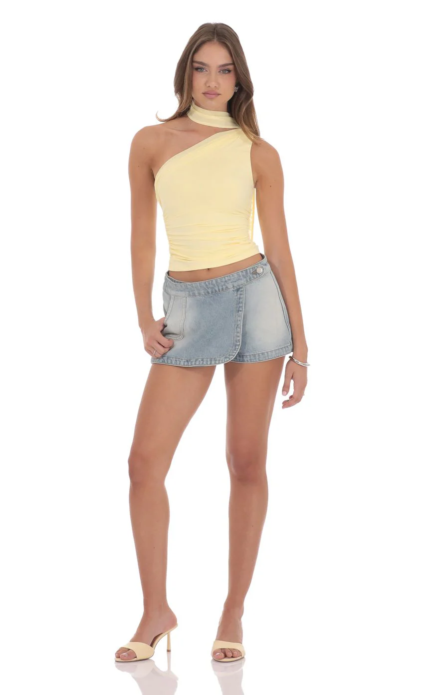 Scarf Halter Top in Yellow - luluinthesky