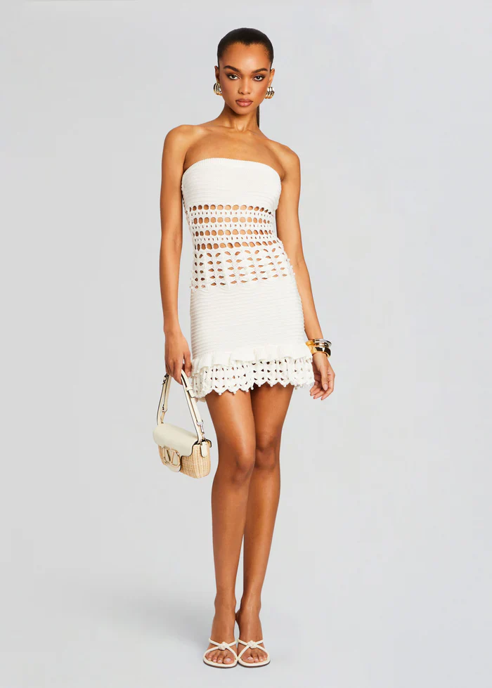 Vali Crochet Pearl Embellished Dress - luluinthesky