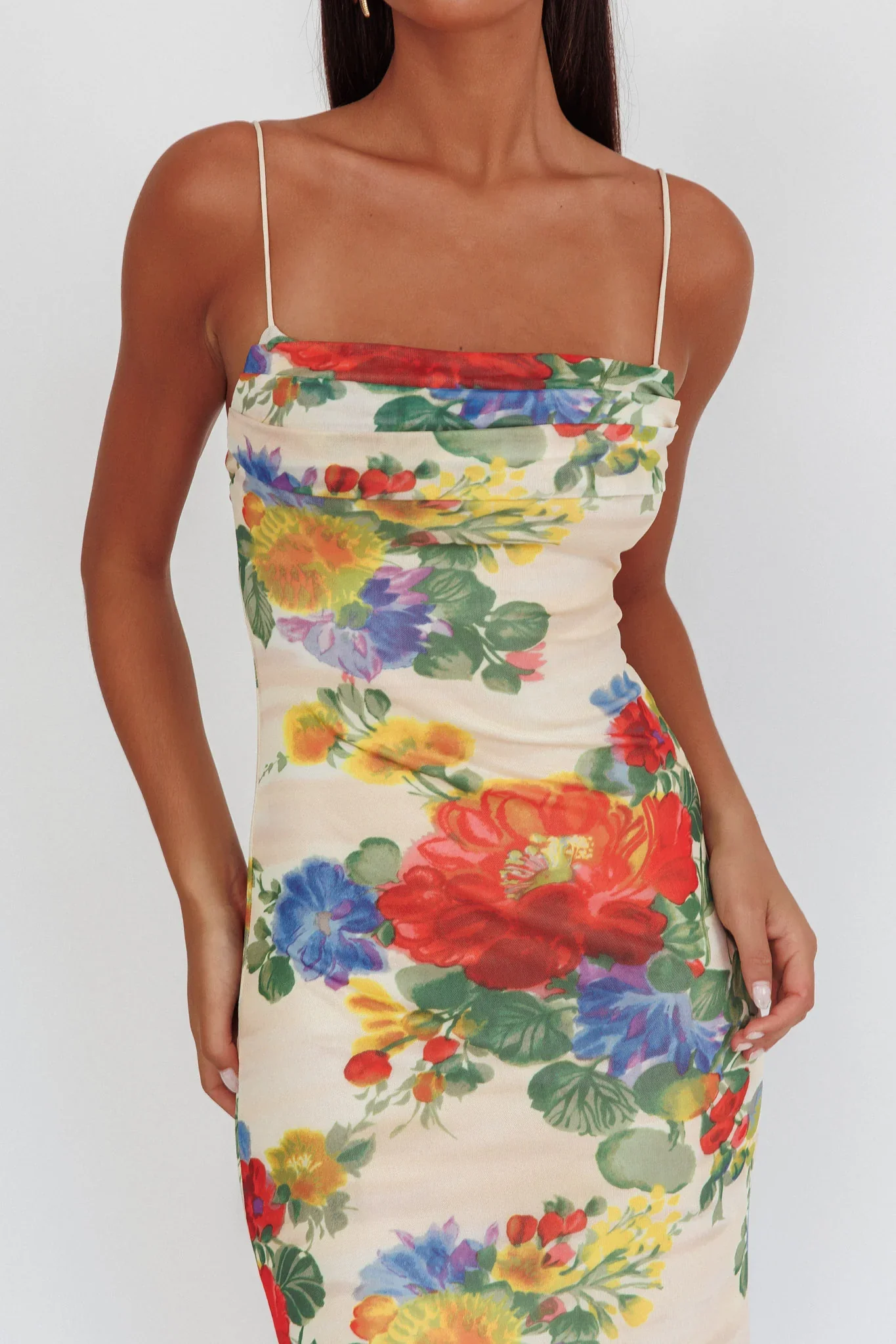Days Ahead Mesh Overlay Maxi Dress Floral Pink - luluinthesky