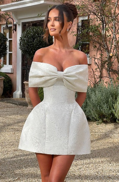 Raquel Mini Dress - Ivory - luluinthesky