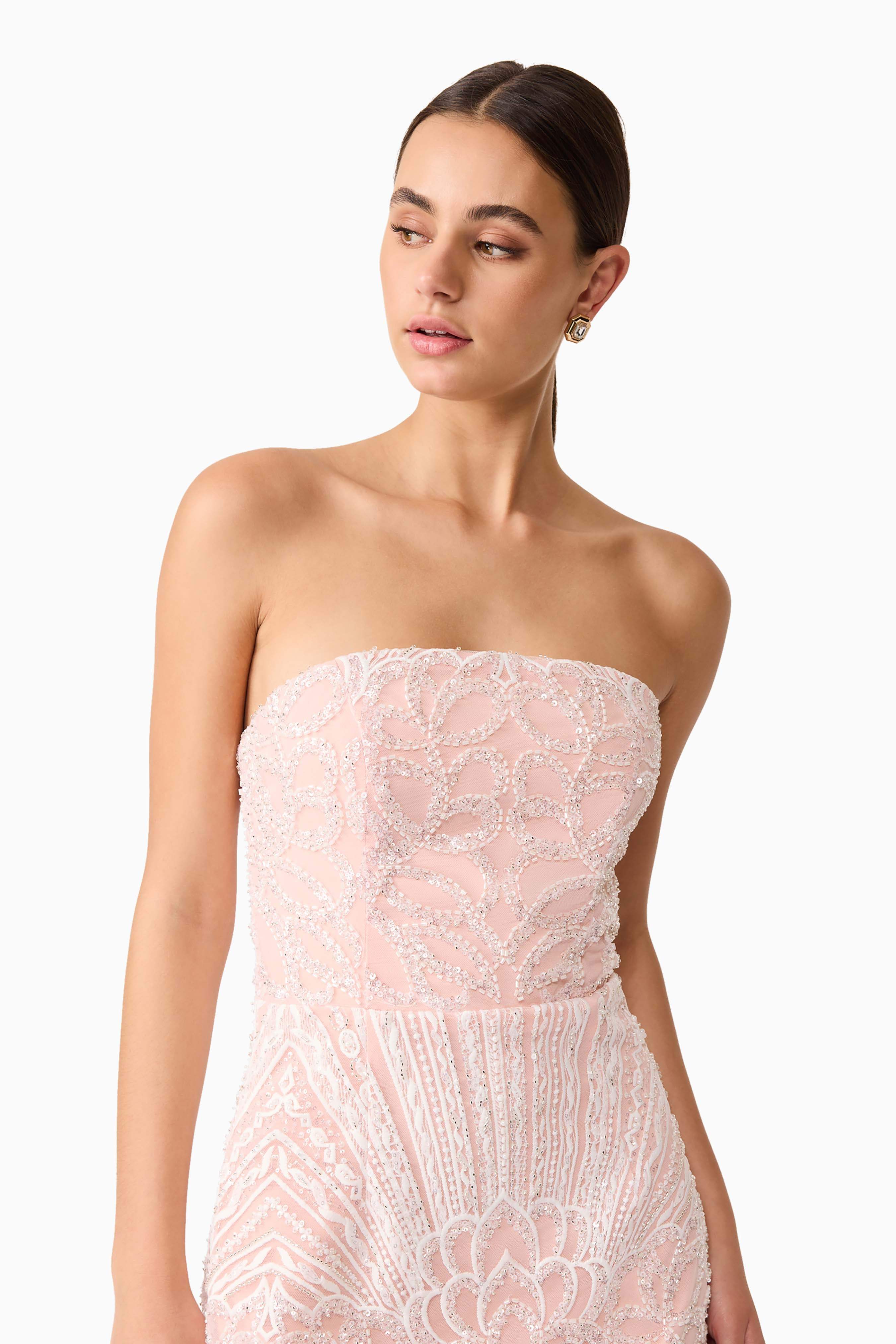 Kiki Strapless Mini Dress in Pink - luluinthesky