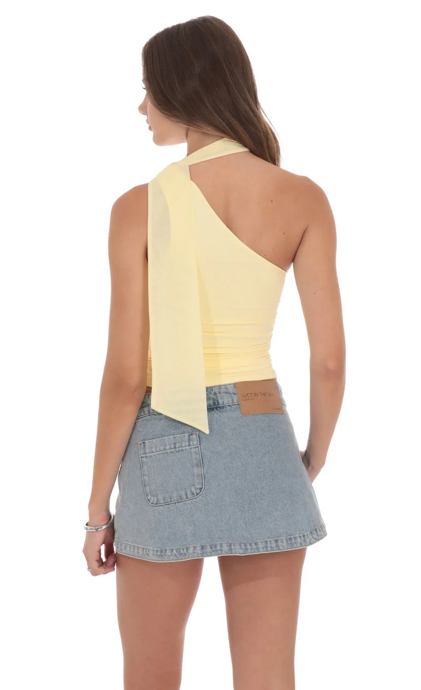Scarf Halter Top in Yellow - luluinthesky
