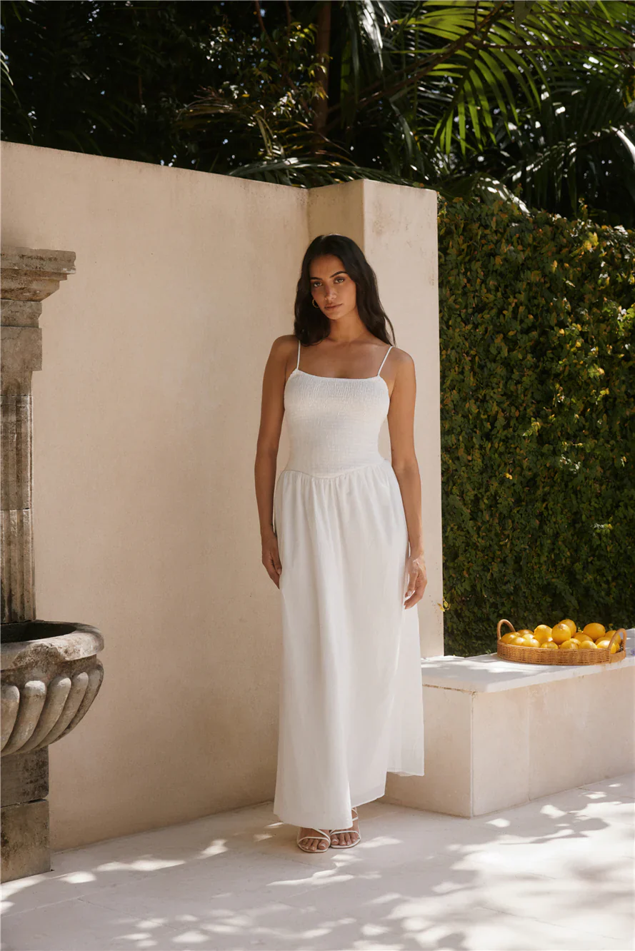 Whispering Willow Maxi Dress White - luluinthesky