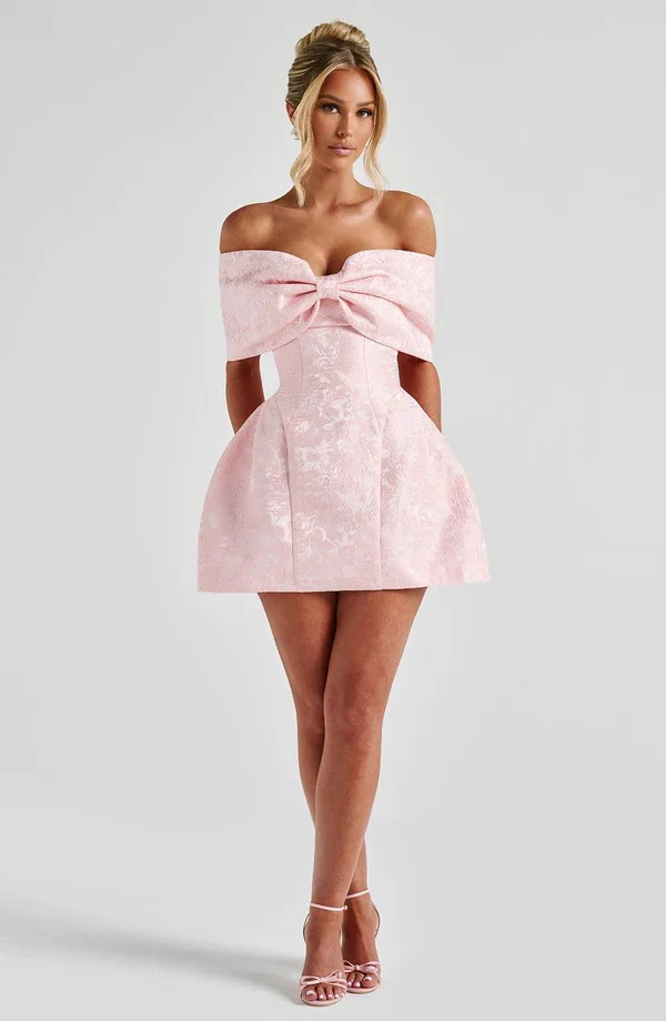Raquel Mini Dress - Blush - luluinthesky