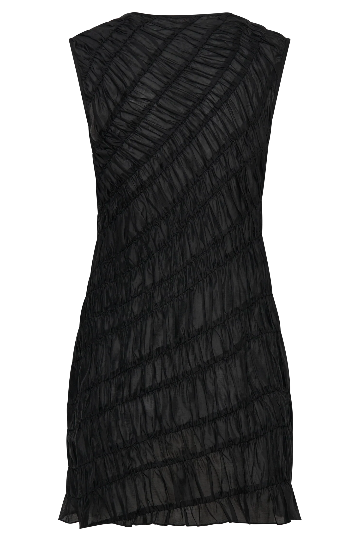 Adella Gathered Mini Dress - Black - luluinthesky