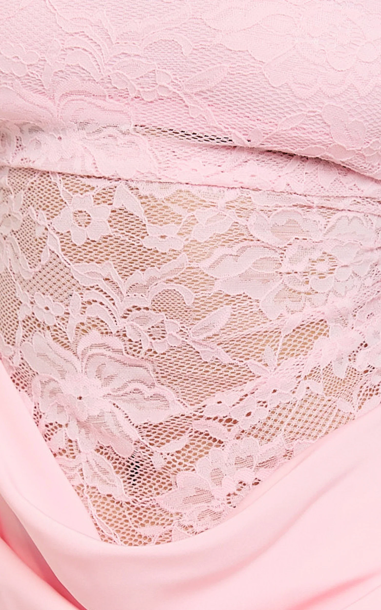 Rania Mini Dress Square Neck Cowl Waist Lace Dress in Pink - luluinthesky