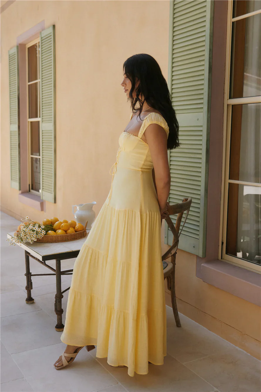 Crystal Waters Maxi Dress Yellow - luluinthesky