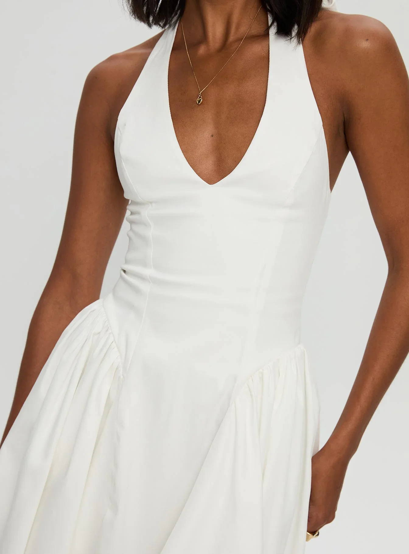 Karisse Halter Mini Dress White - luluinthesky