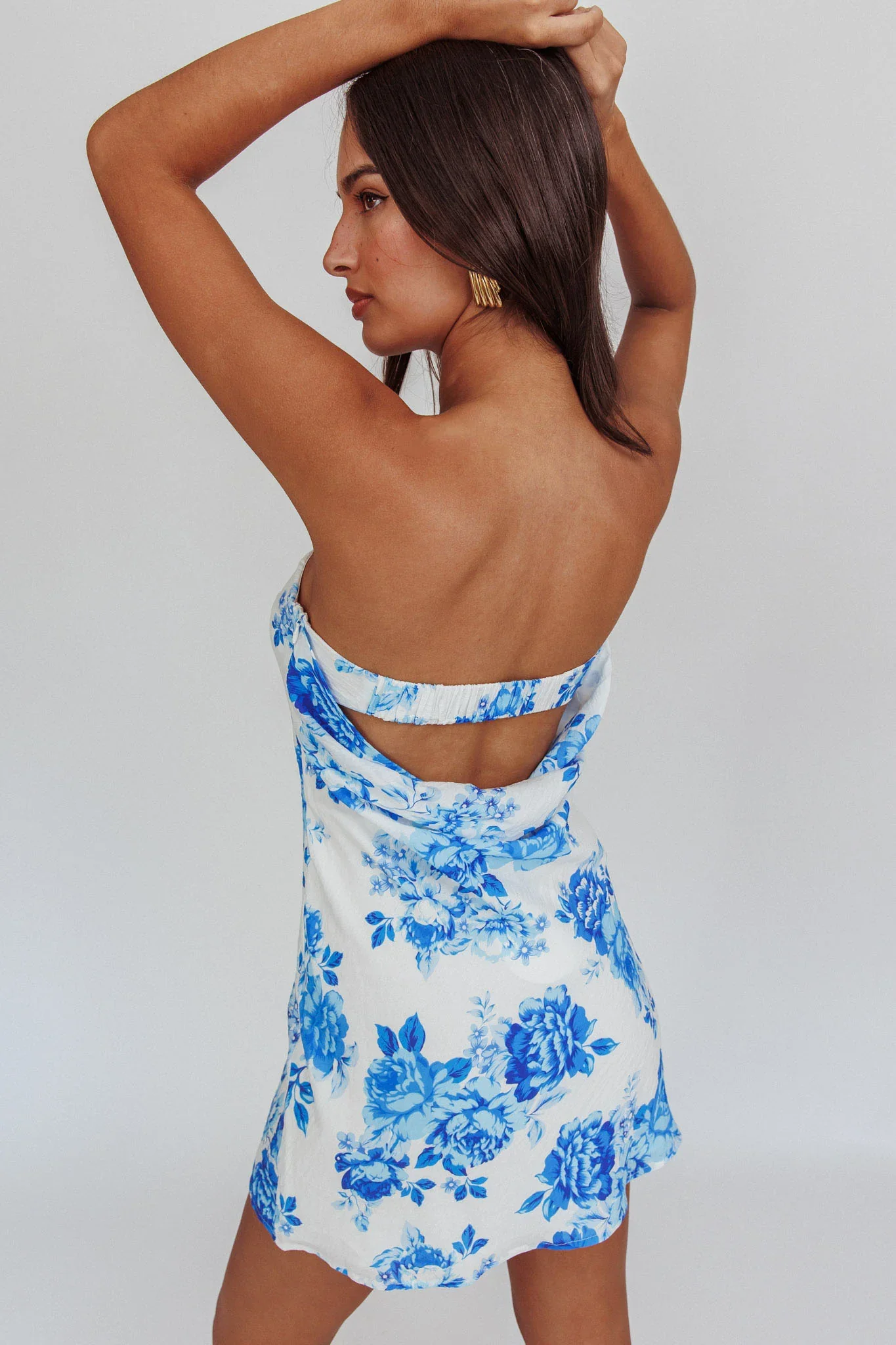 Sorbet Strapless Mini Dress Blue - luluinthesky