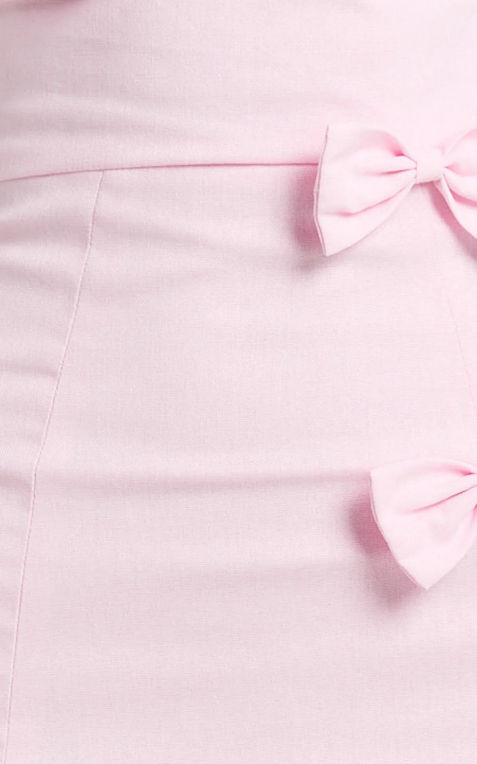 Arna Mini Dress High Neck Fitted Bow Detail Leg Split Fitted Dress in Pink - luluinthesky