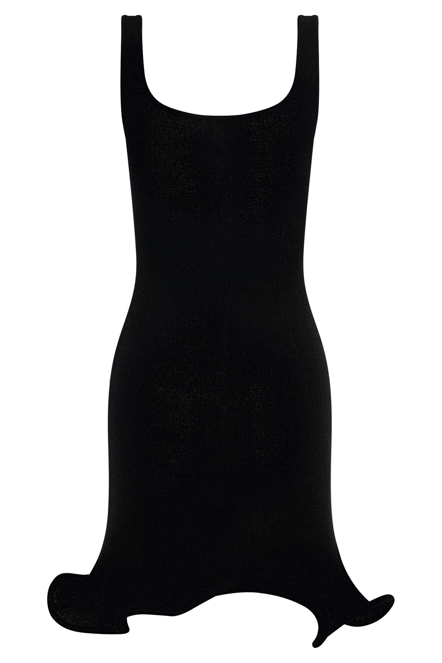 Sandra Square Neck Knit Mini Dress - Black - luluinthesky