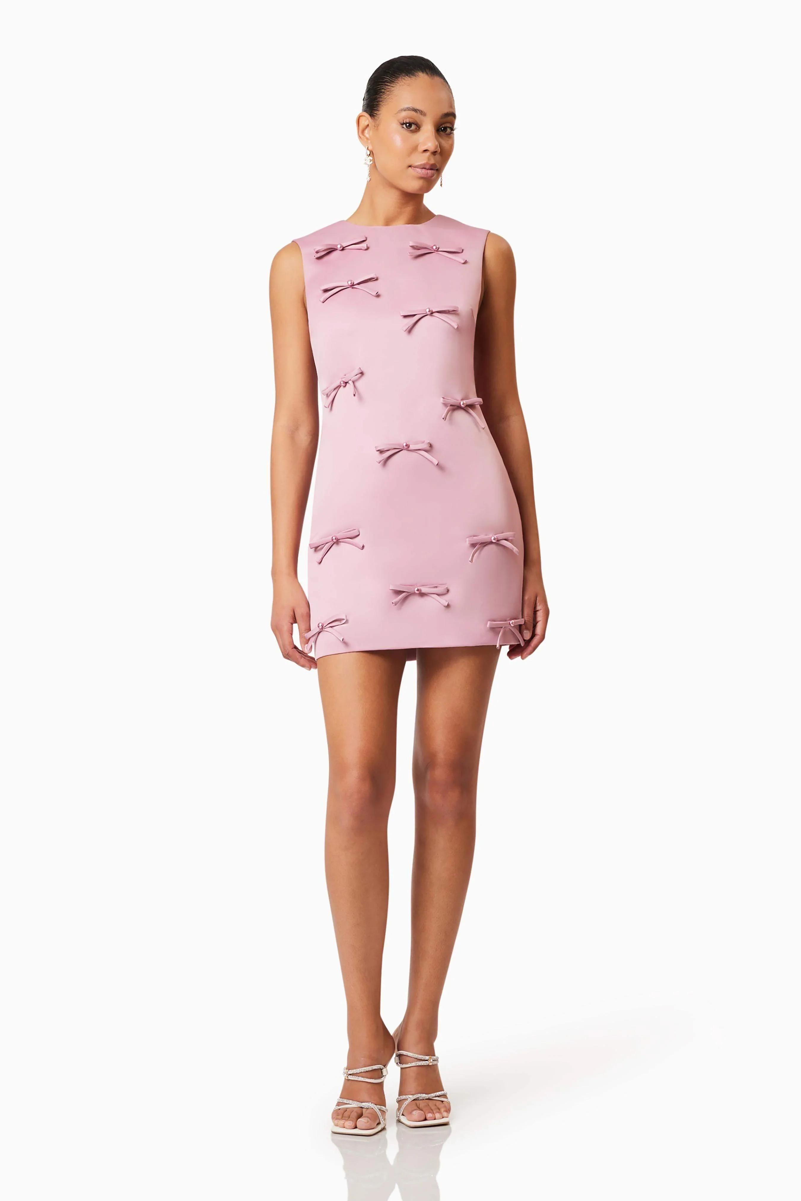 Rose Bow Shift Dress in Pink - luluinthesky