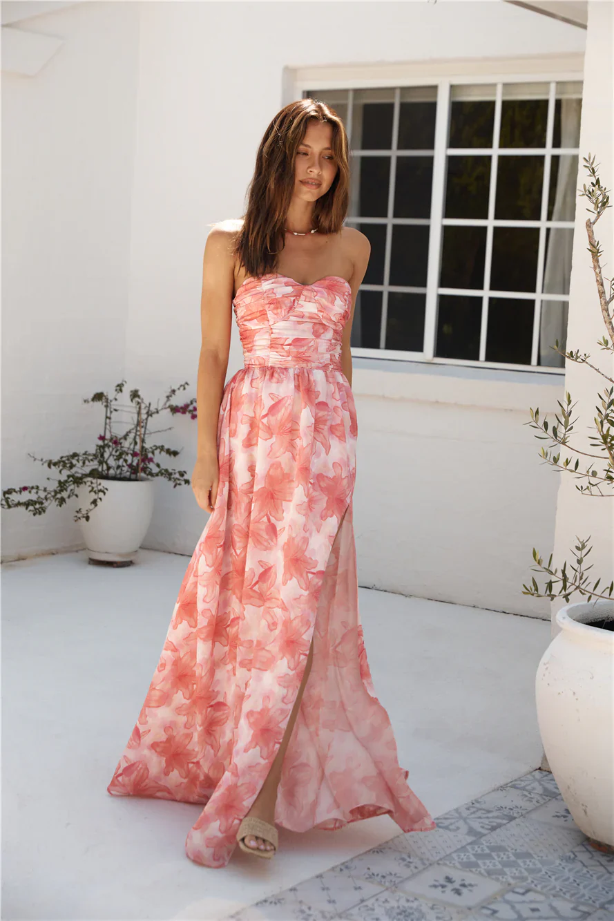 Dainty Events Strapless Maxi Dress Pink - luluinthesky