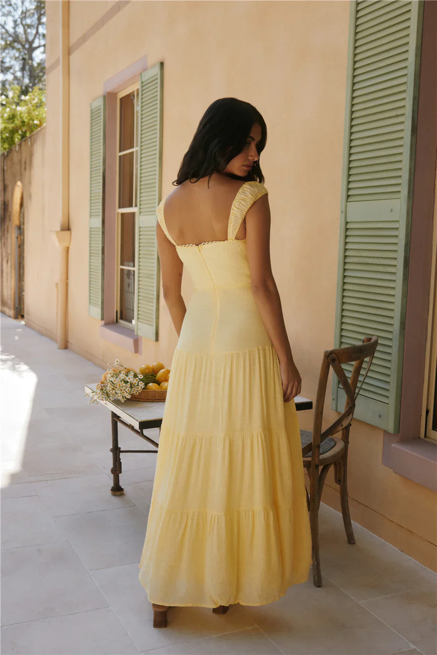 Crystal Waters Maxi Dress Yellow - luluinthesky