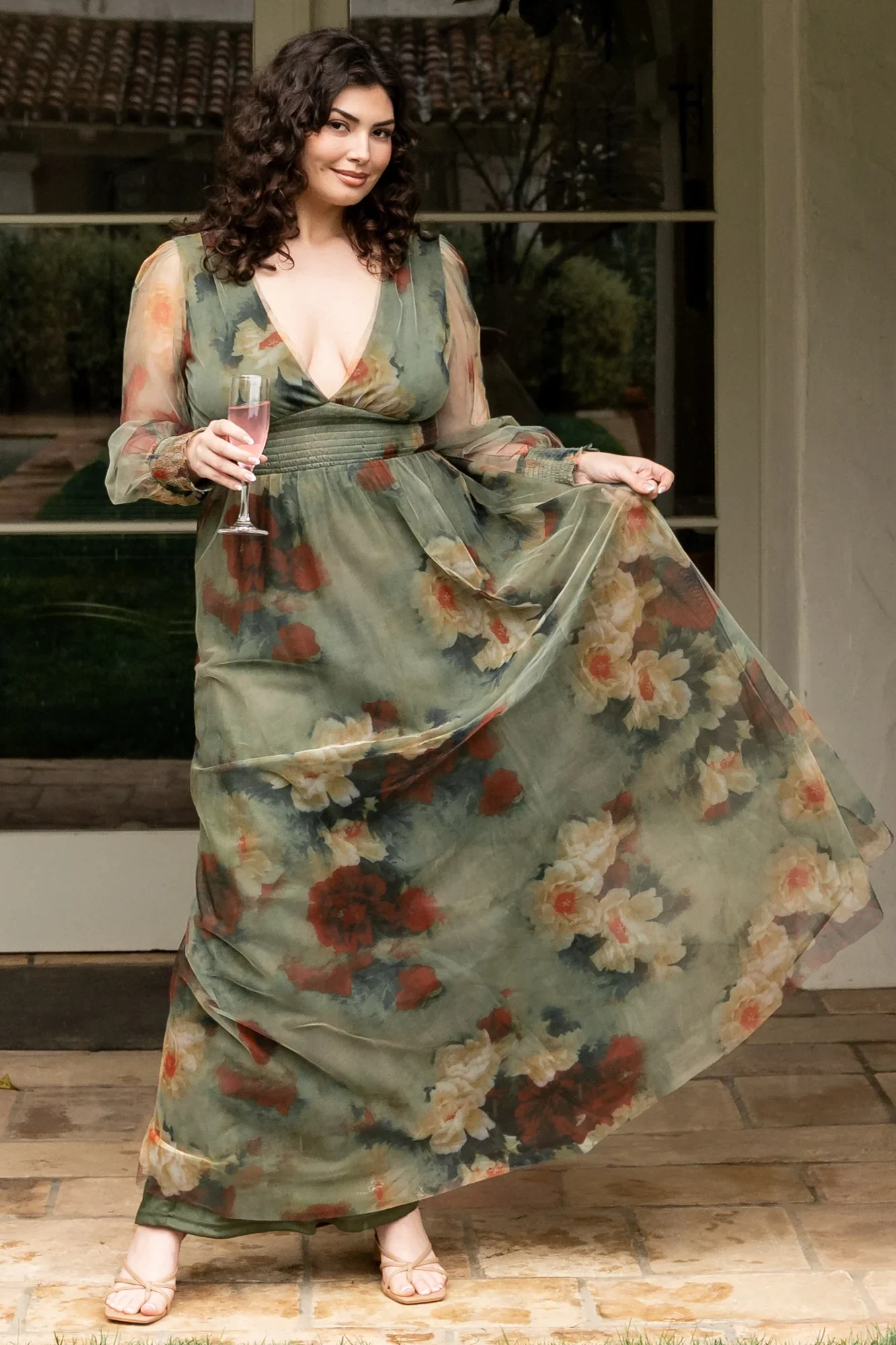 Layla Tulle Maxi Dress | Olive + Rust - luluinthesky