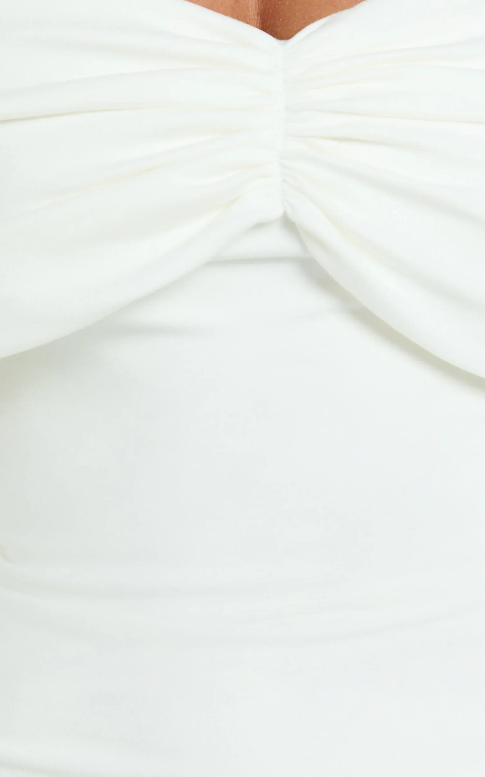 Rani Mini Dress Off Shoulder Long Sleeve Bodycon Dress in Off White - luluinthesky