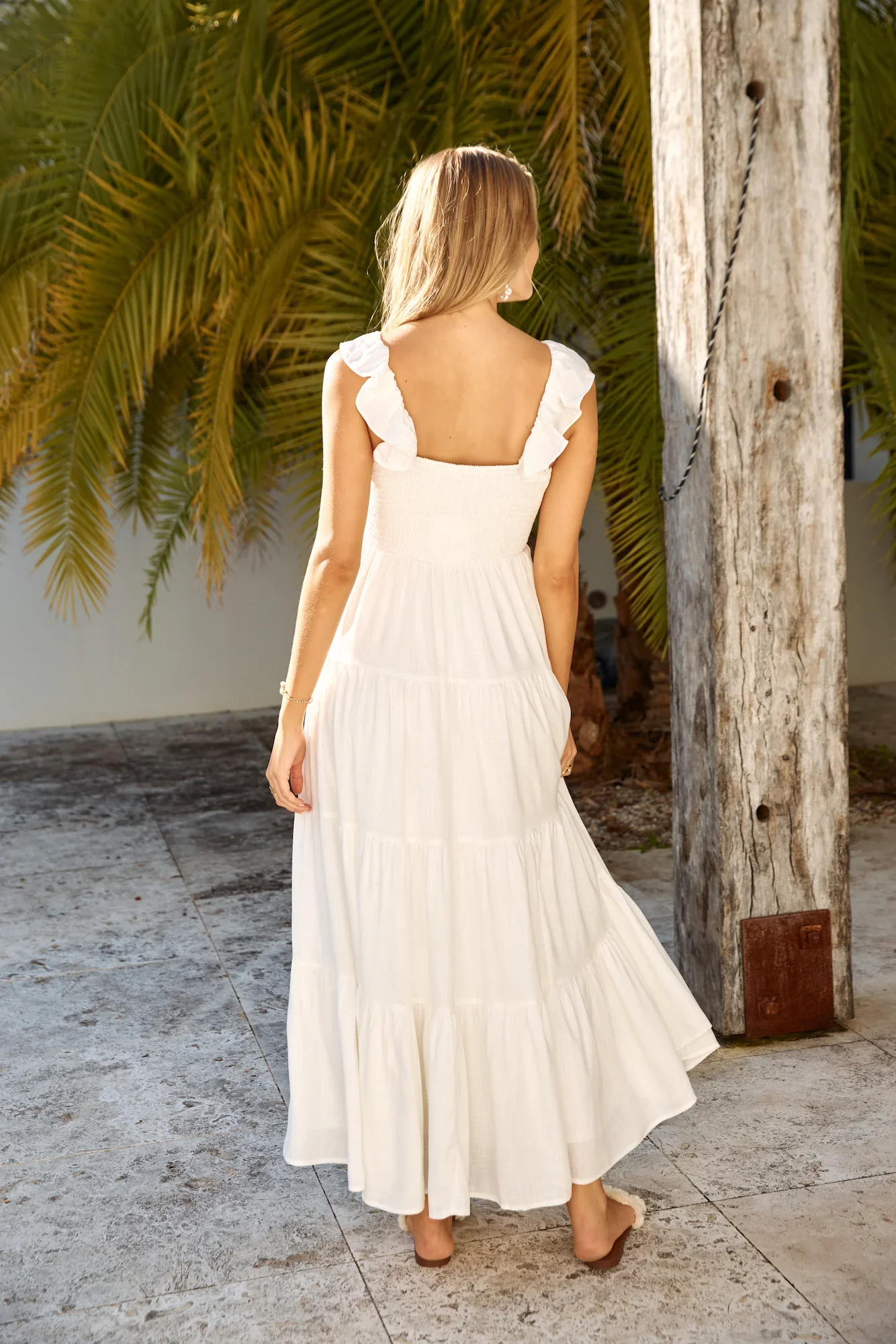 Blossoming Love Maxi Dress White - luluinthesky