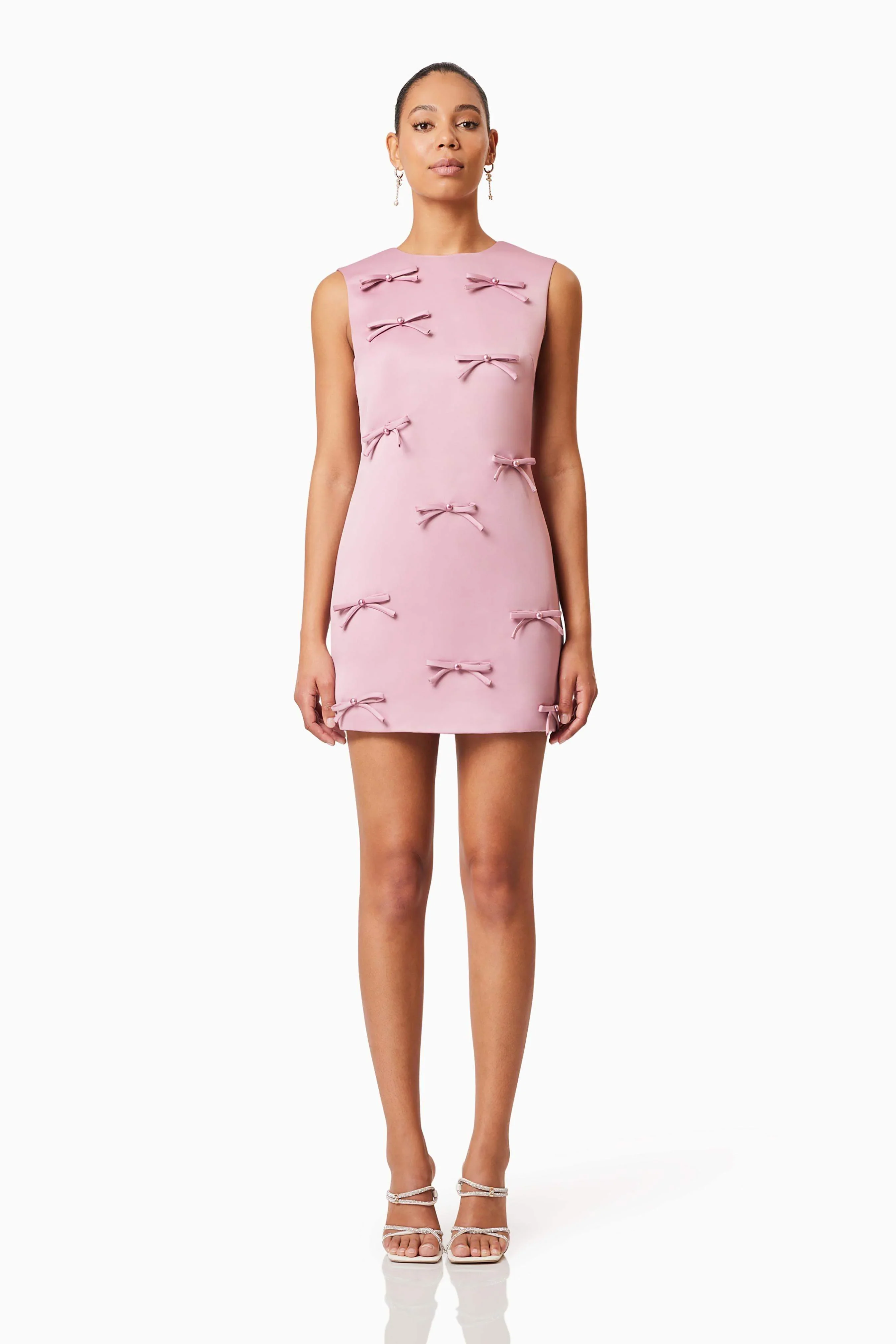 Rose Bow Shift Dress in Pink - luluinthesky
