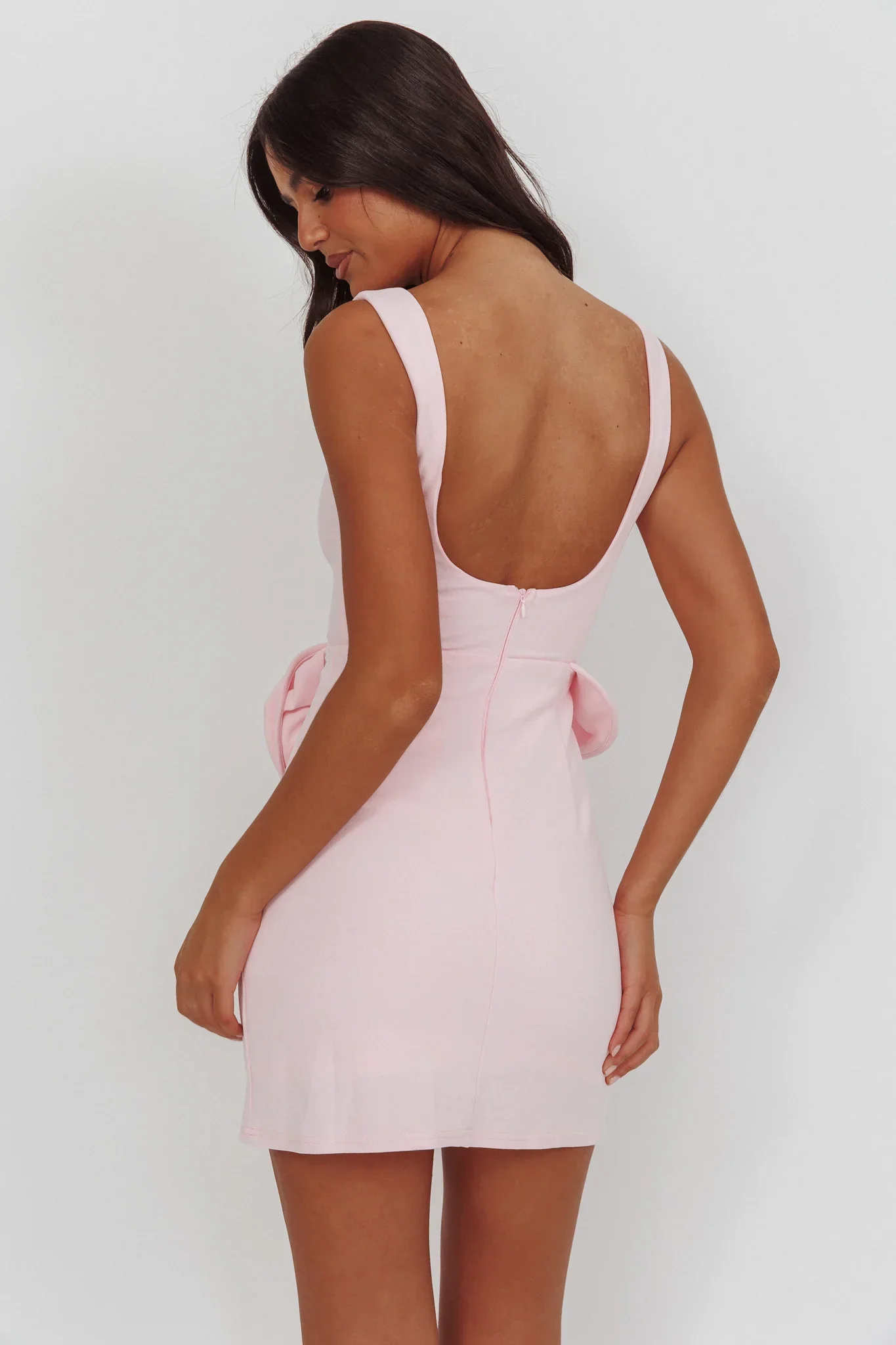 Goldy Rose Waist Decoration Mini Dress Pink - luluinthesky
