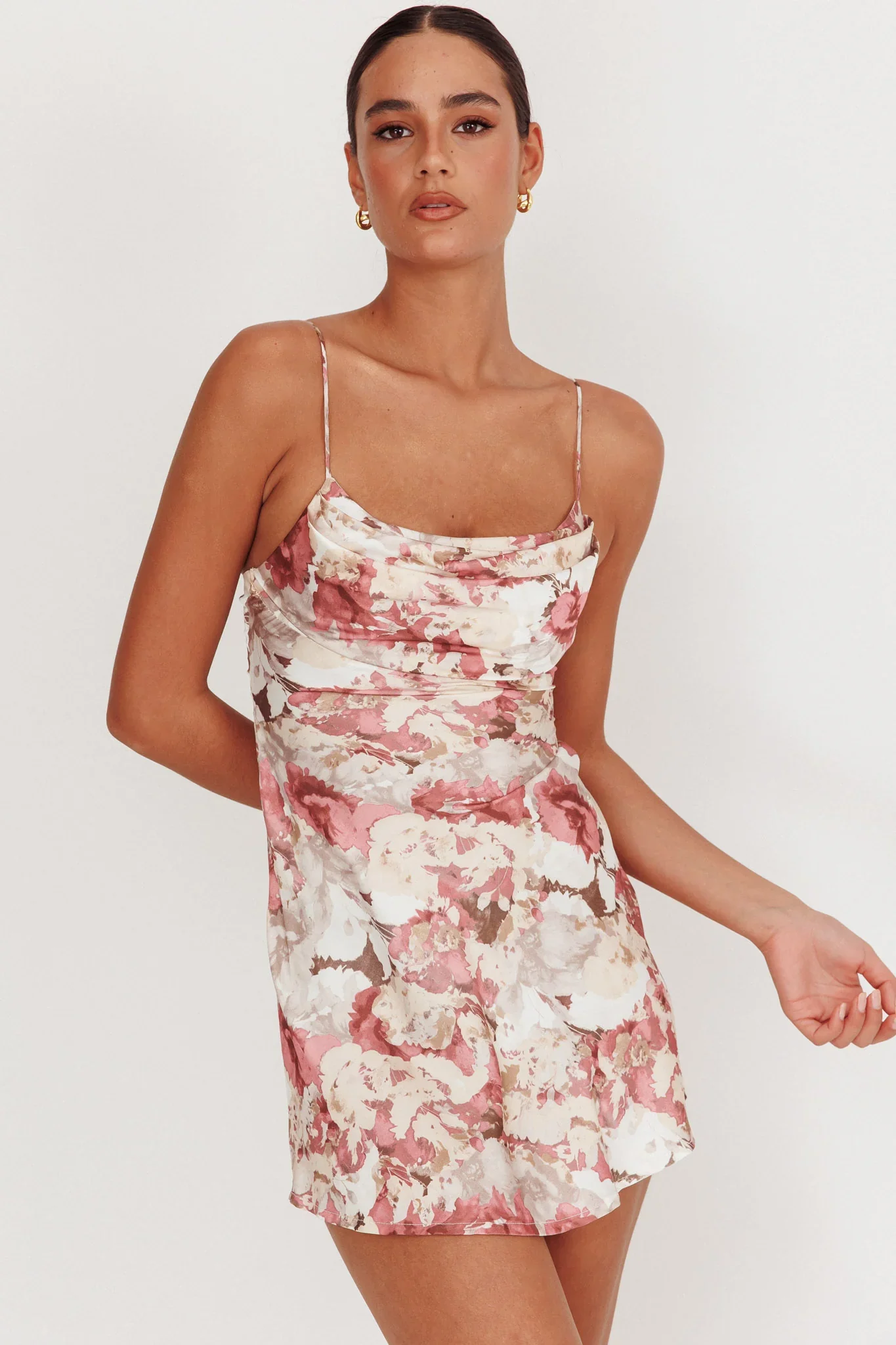 Well Versed Pleated Mini Dress Rose - luluinthesky