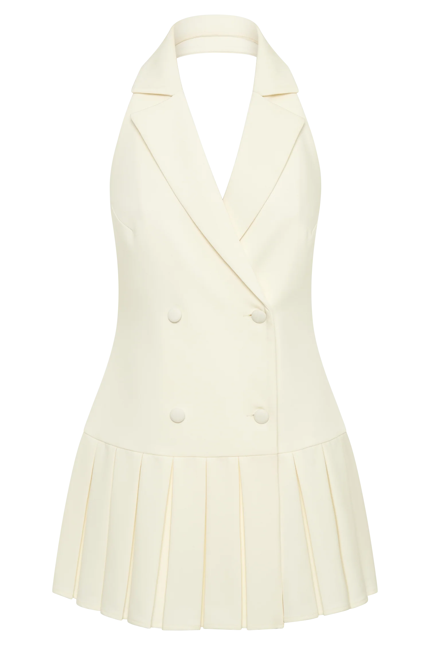Antoinette Pleated Mini Dress - Ivory - luluinthesky