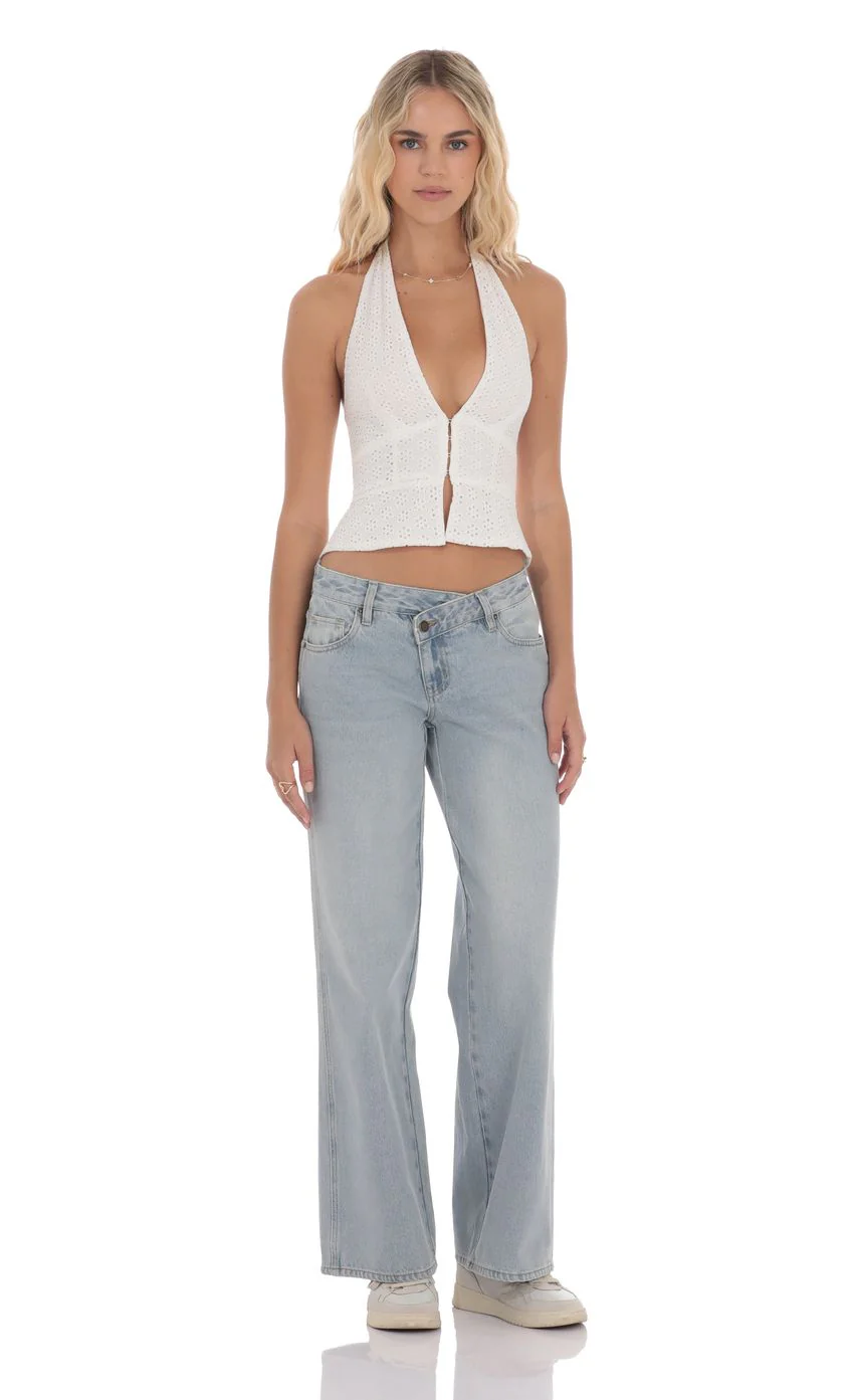 Low Rise Cross Jeans in Blue - luluinthesky