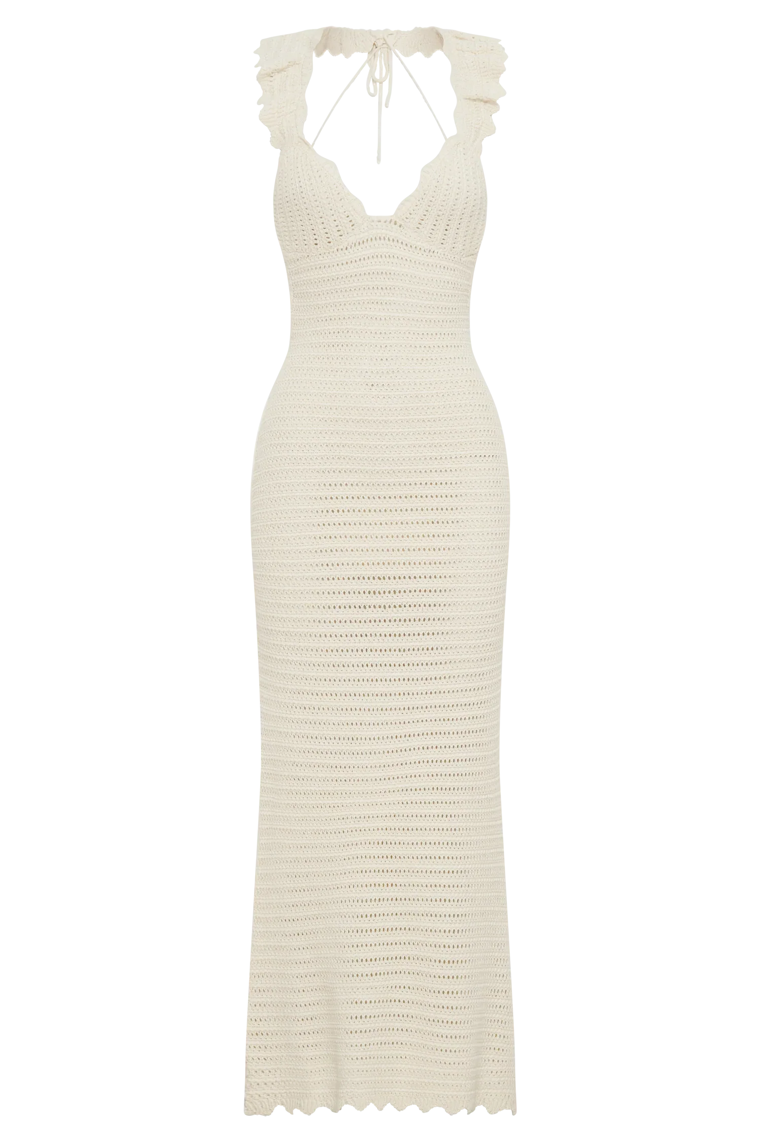 Perpetua Knit Contrast Maxi Dress - Cream - luluinthesky