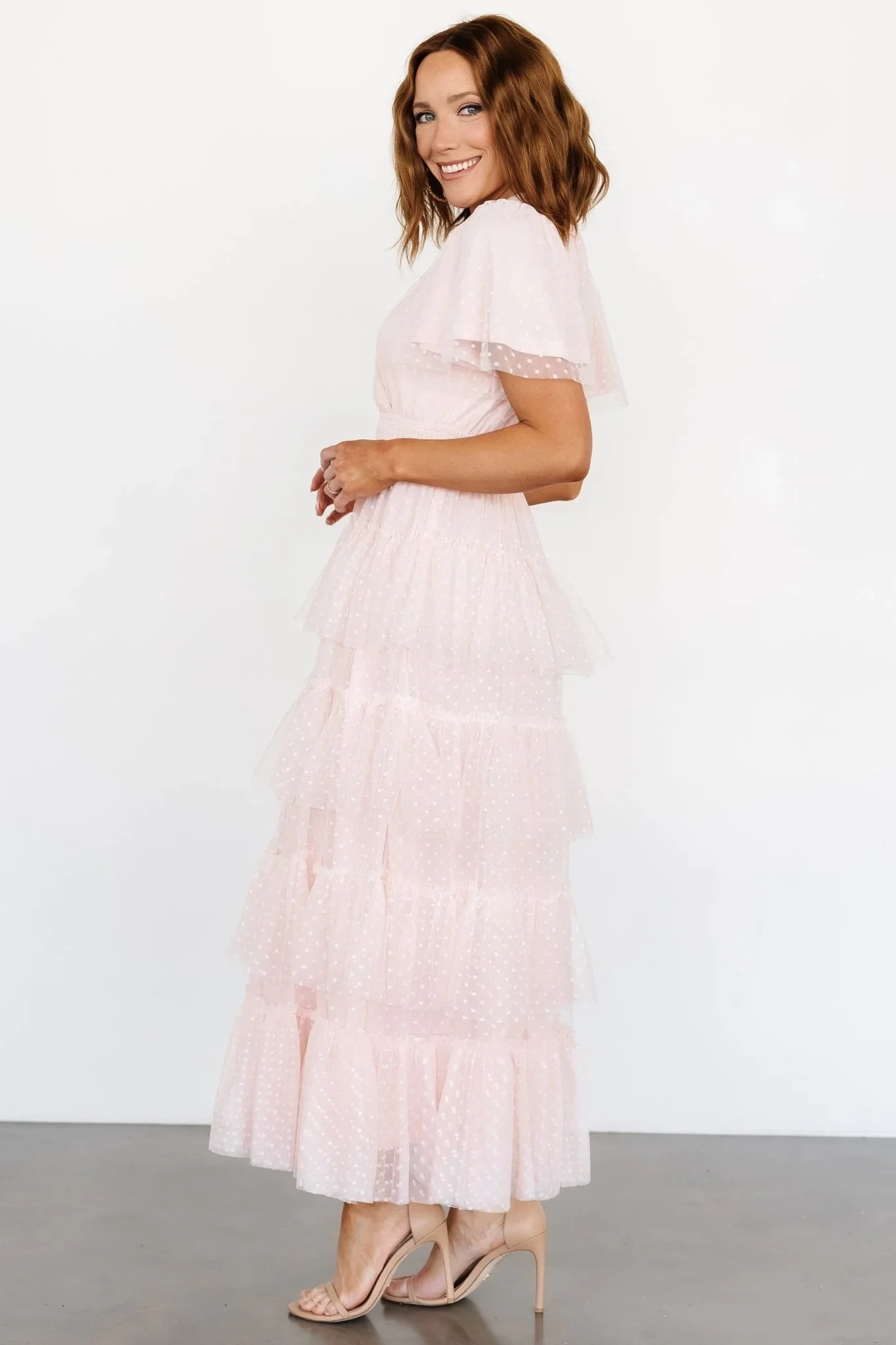 Laia Tiered Maxi Dress | Pale Blush - luluinthesky