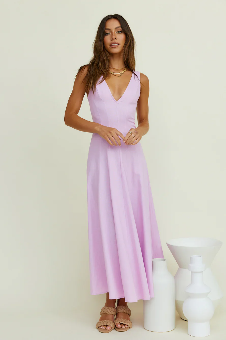 Open Meadows Maxi Dress Lilac - luluinthesky