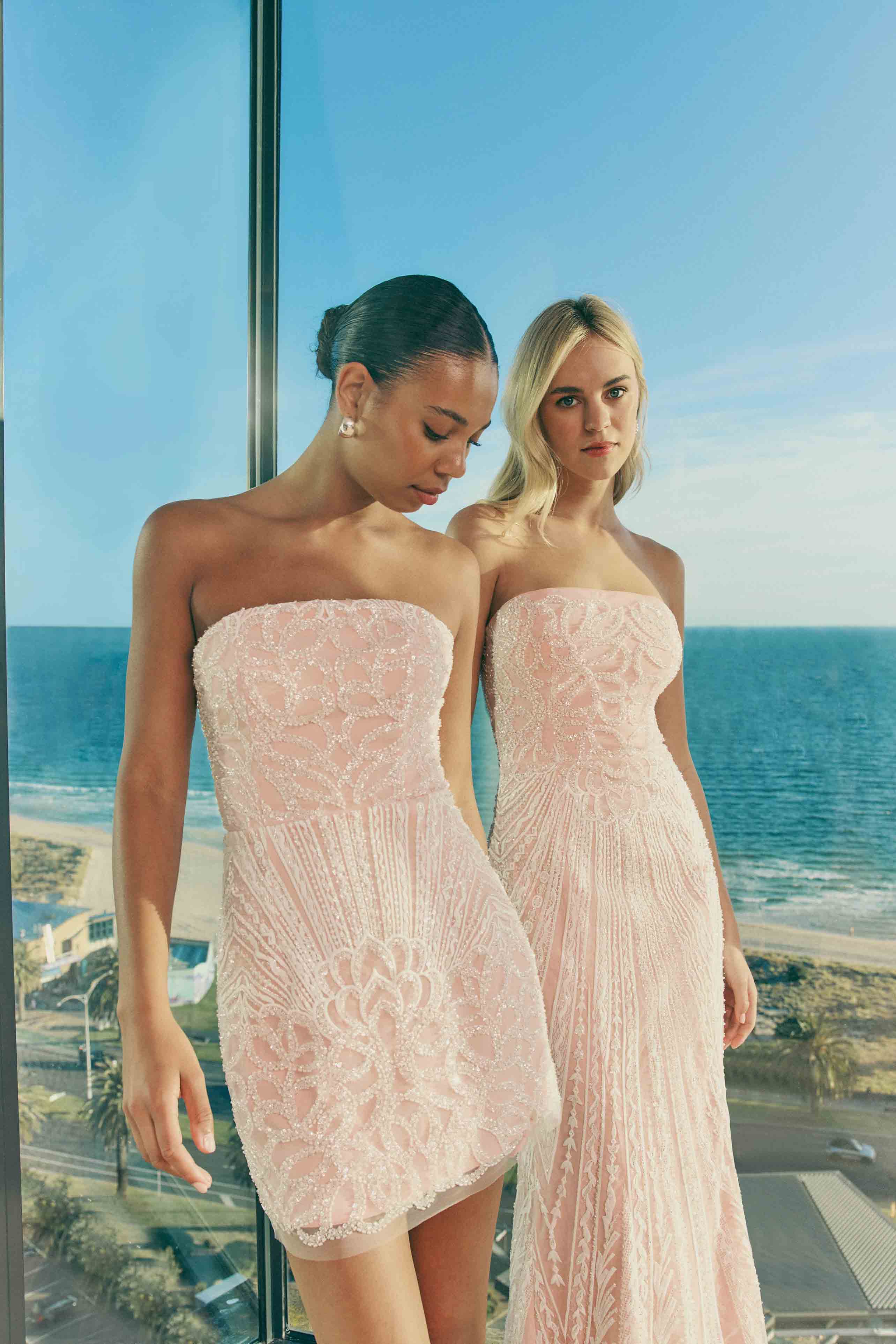 Kiki Strapless Mini Dress in Pink - luluinthesky