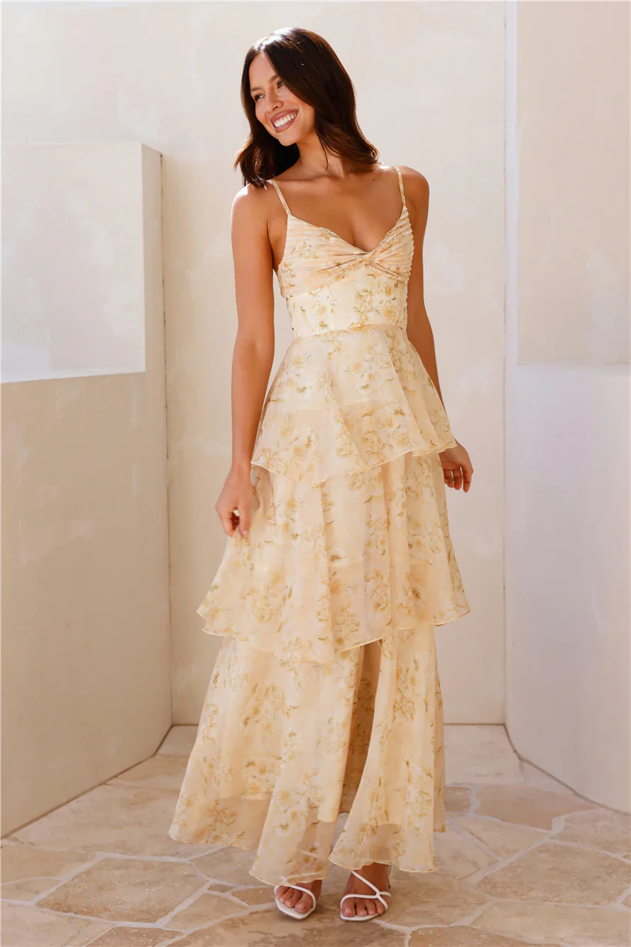 Sun Shining Through Maxi Dress Yellow - luluinthesky