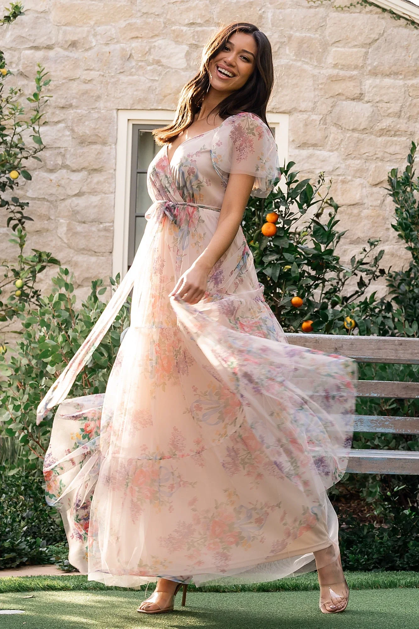 Nicola Tulle Maxi Dress | Romantic Floral - luluinthesky