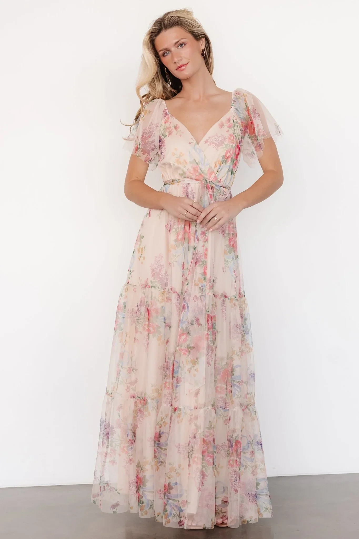 Nicola Tulle Maxi Dress | Romantic Floral - luluinthesky