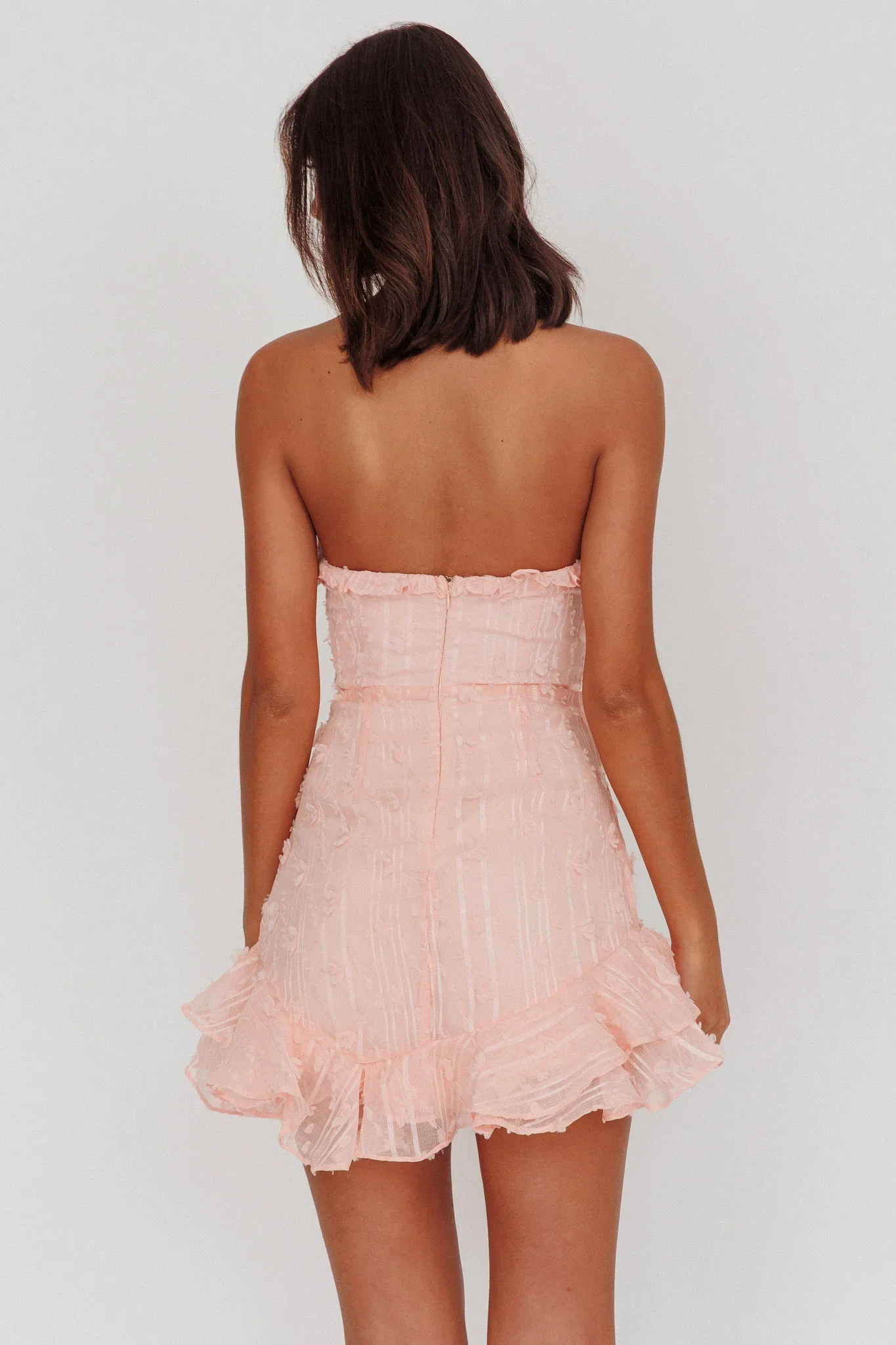 Cece Embellished Bandeau Dress Blush - luluinthesky