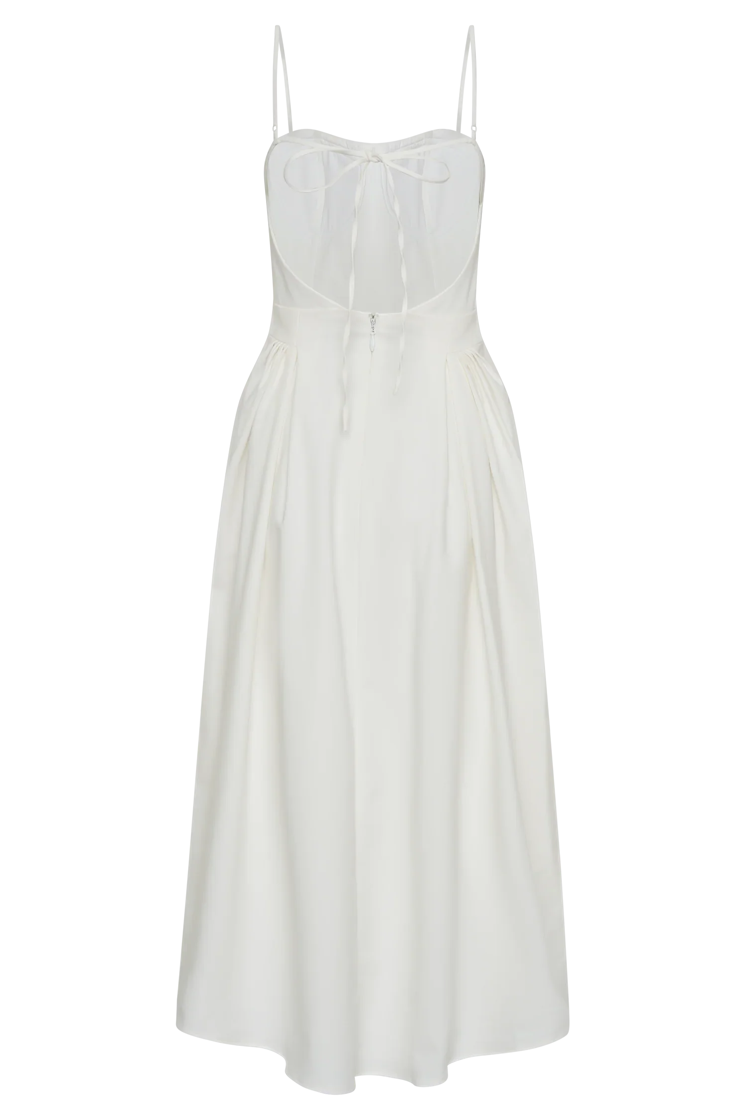 Rebecca Cotton Midi Dress - White - luluinthesky