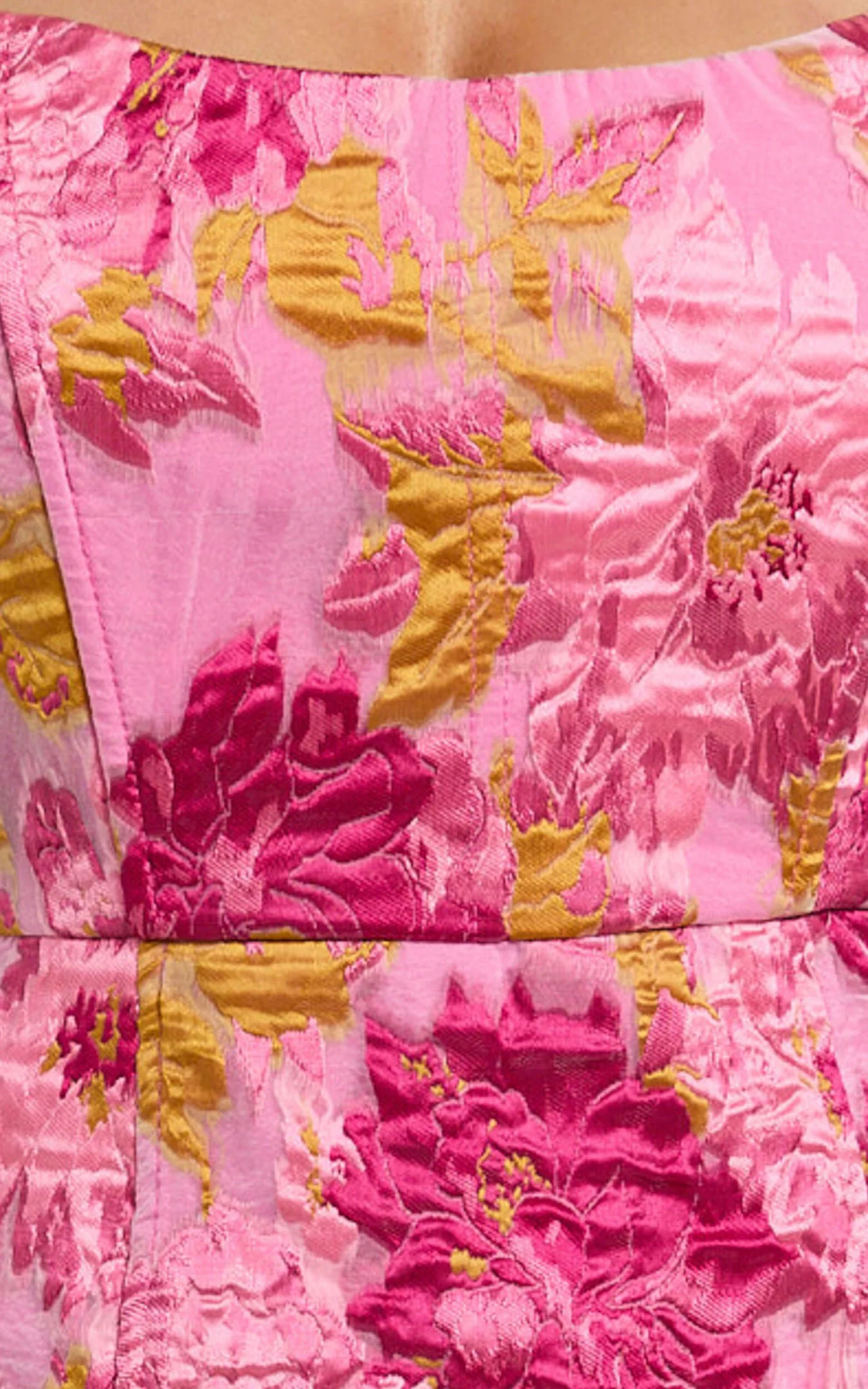 Brailey Mini Dress - Strapless Dress in Pink Jacquard - luluinthesky