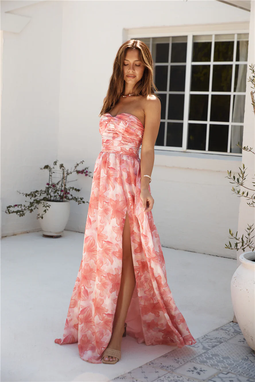 Dainty Events Strapless Maxi Dress Pink - luluinthesky