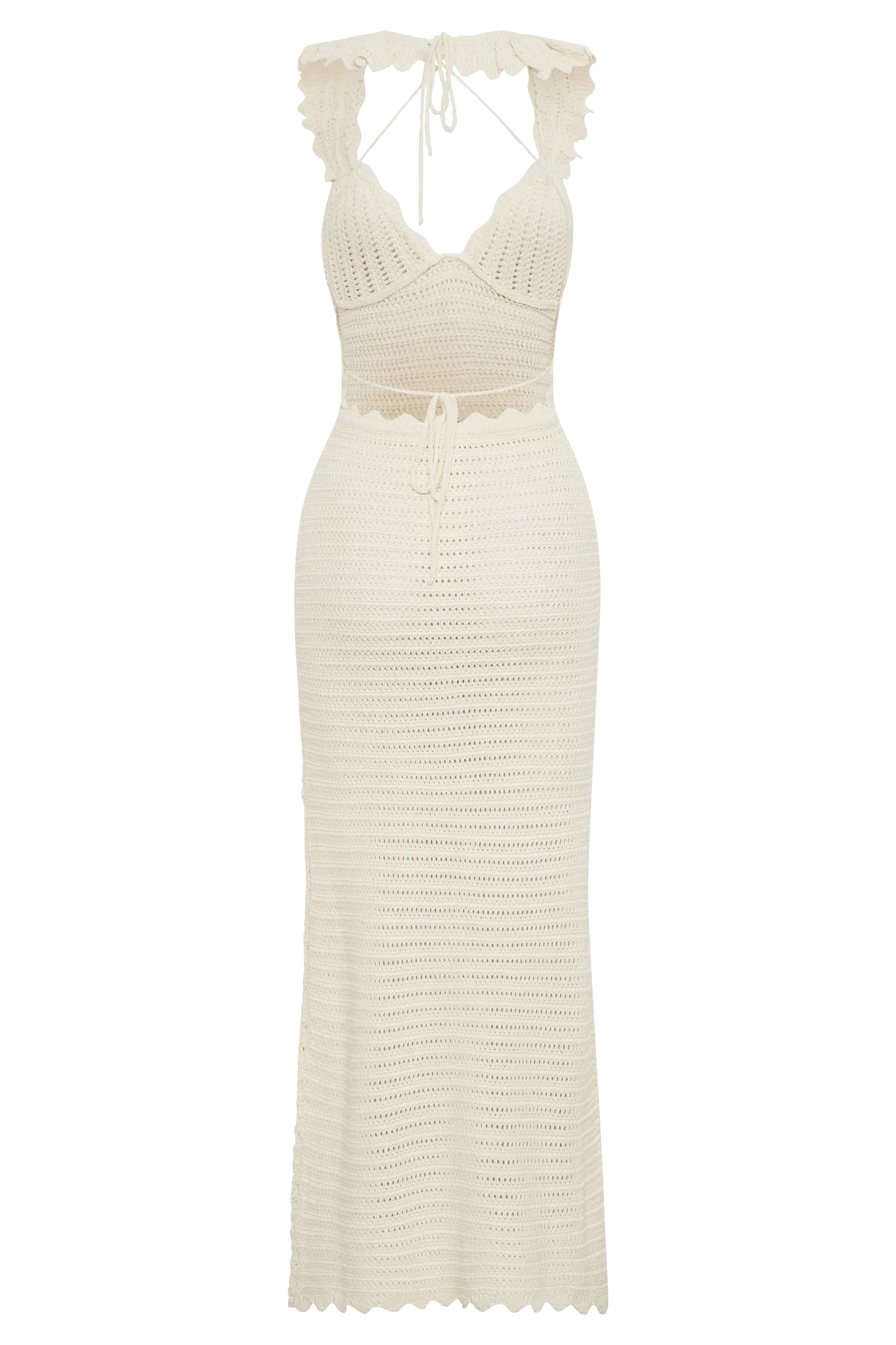 Perpetua Knit Contrast Maxi Dress - Cream - luluinthesky
