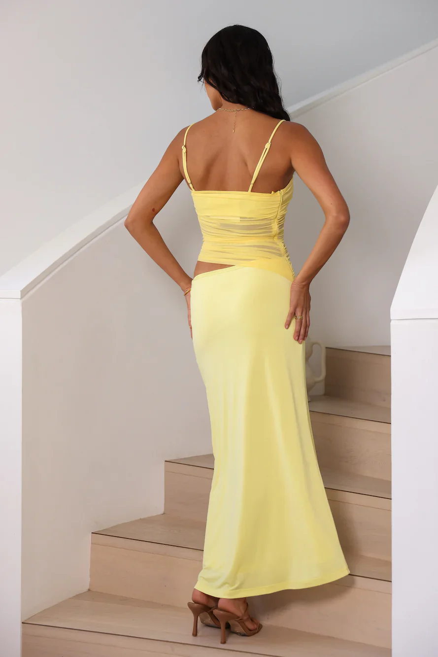 Belle Of The Ball Maxi Dress Yellow - luluinthesky