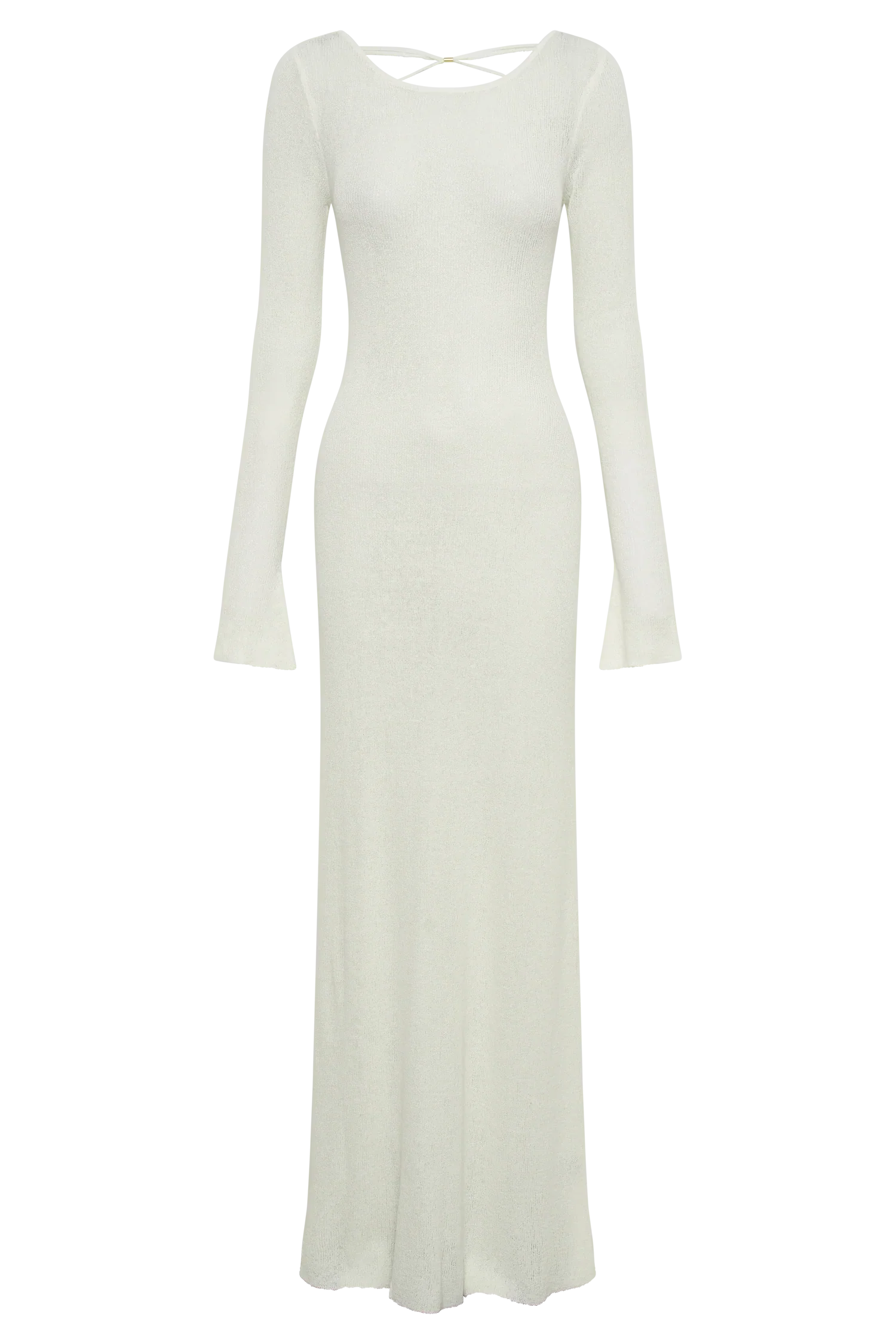 Talia Maxi Open Back Knit Dress - Ivory - luluinthesky