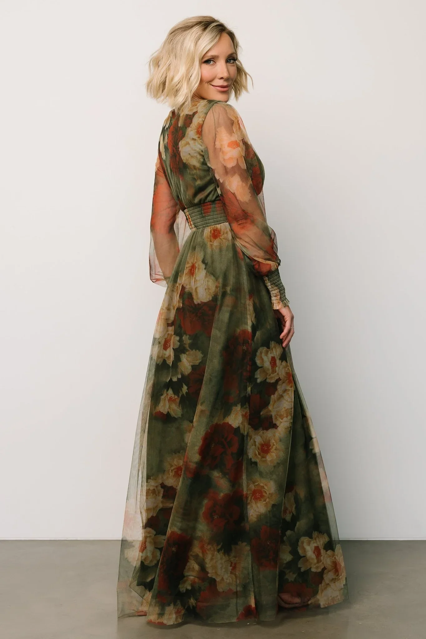 Layla Tulle Maxi Dress | Olive + Rust - luluinthesky