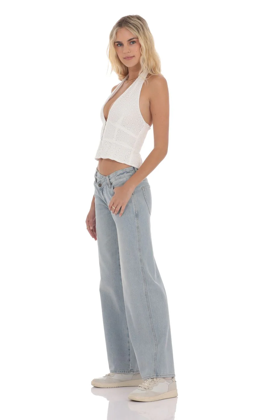 Low Rise Cross Jeans in Blue - luluinthesky