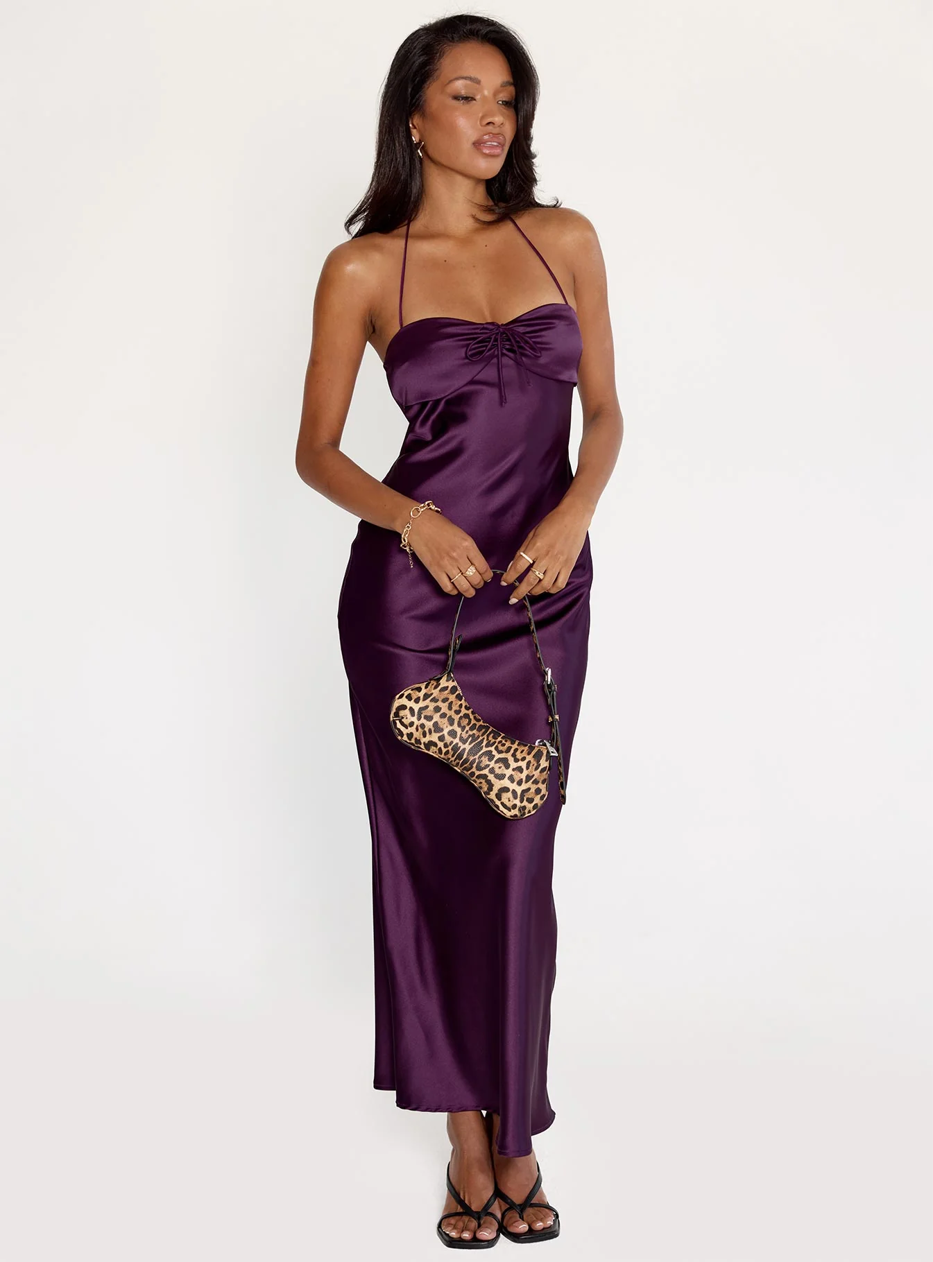 Fireproof Halter Maxi Dress Plum - luluinthesky