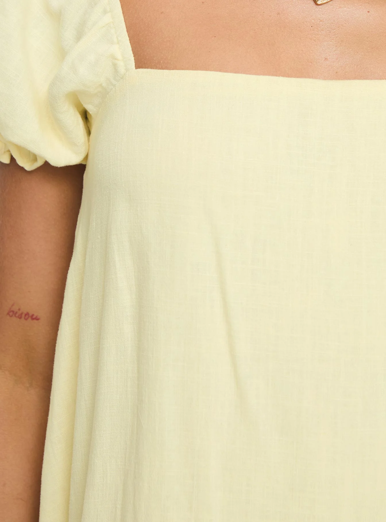 Beyond Linen Blend Mini Dress Yellow - luluinthesky